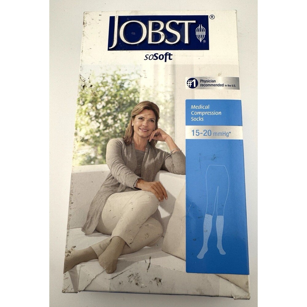 JOBST SoSoft Womens Brocade Pattern Knee High Socks 15-20mmHg (Sand) Small CT